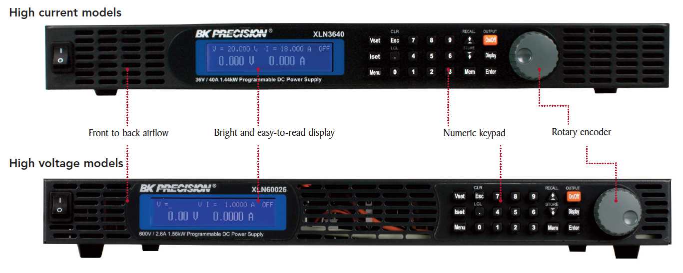 BK Precision XLN Series Front Panel