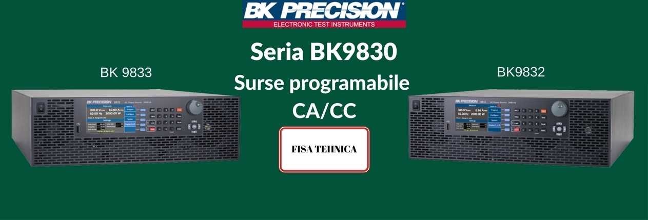 BK PRECISION Seria BK9830 BANNER